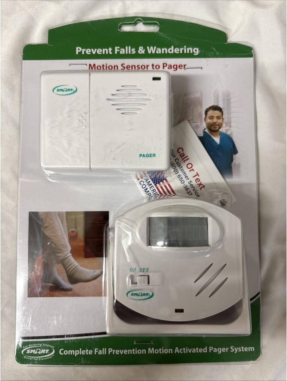 Smart Caregiver Motion Sensor To Pager Prevent Falls & Wandering System - New